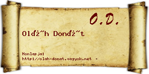 Oláh Donát névjegykártya